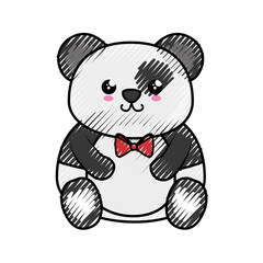 Bear panda kawaii cartoon icon vector illustration graphic design