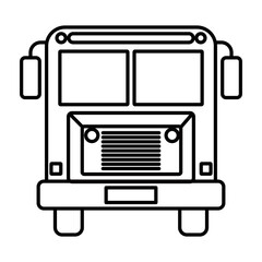 sketch silhouette image front view school bus with wheels vector illustration