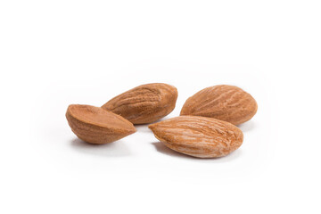 almond nuts isolated on white background