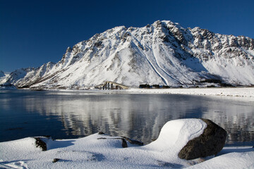 Brücke Barstrand, Lofoten, Norwegen