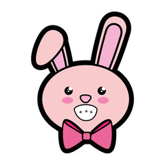Bunny kawaii cartoon icon vector illustration graphic design
