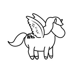beautiful horse pony wings foal toy vector illustration