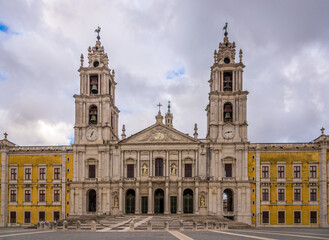 Fototapeta na wymiar View at the building of National Palace in Mafra ,Portugal