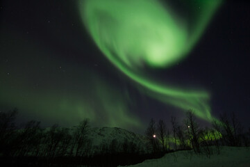 Fototapeta na wymiar Polarlichter nahe Lyfjord, Norwegen