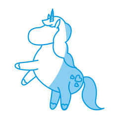 cute unicorn animal fantasy horse horn lovely vector illustration