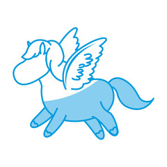 beautiful horse pony wings foal toy vector illustration