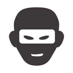 thief with mask dangerous symbol vector illustration