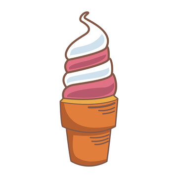 ice cream cartoon frozen sweet image vector illustration