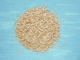 Heap of oat flakes in circle shape