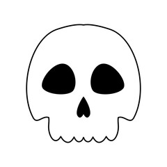 line skull danger and caution alert vector illustration