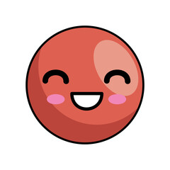 kawaii face icon over white background. colorful design vector illustration