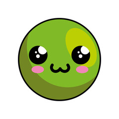 kawaii face icon over white background. colorful design vector illustration