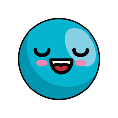 kawaii face icon over white background. colorful design vector illustration