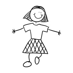 girl with haiistyle and casual clothes vector illustration