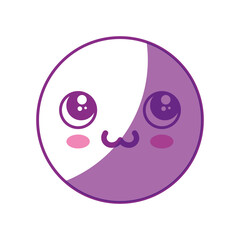 kawaii happy face icon over white background. vector illustration
