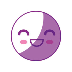 kawaii happy face icon over white background. vector illustration
