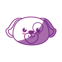 kawaii dog icon over white background. vector illustration