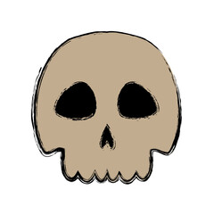 skull danger and caution alert vector illustration