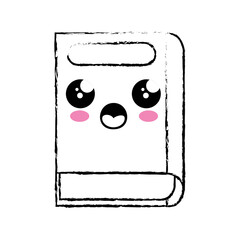 kawaii book icon over white background. vector illustration