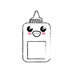 kawaii glue bottle icon over white background. vector illustration