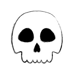 figure skull danger and caution alert vector illustration