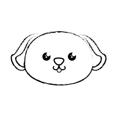 kawaii dog icon over white background. vector illustration