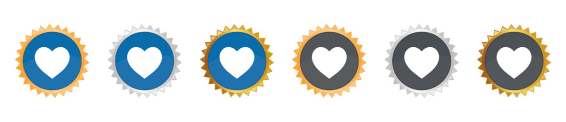 Herz - Gezacktes Button-Set