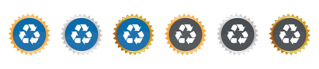 Recycling - Gezacktes Button-Set