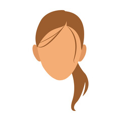 silhouette face girl cartoon icon vector illustration design graphic