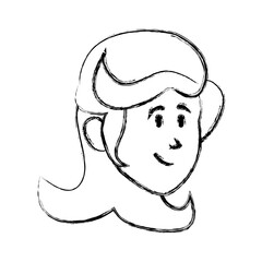 Woman cartoon face icon vector illustration graphic design