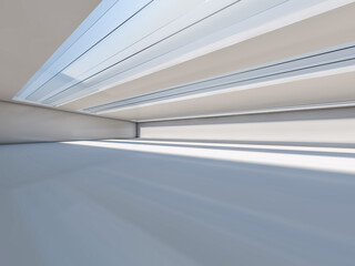 Obraz premium Abstract modern architecture background, empty white open space interior. 3D rendering