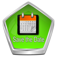 Save the Date Button - 3D illustration