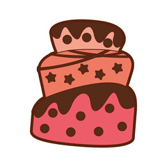 delicious cake celebration icon vector illustration design