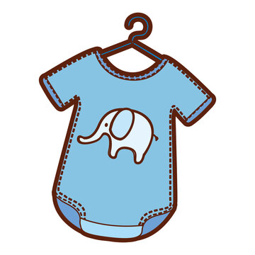 Baby outfit with elephant vector illustration design