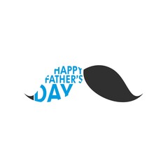  Happy father's day greeting card - gift tag - love my dad - holiday card - father's day - black on white illustration with mustache - blue lettering