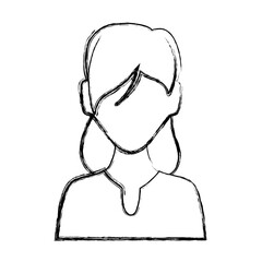 Woman faceless avatar vector illustration graphic design