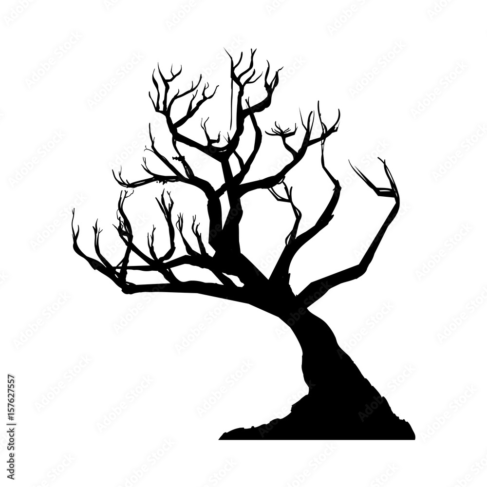 Wall mural Dry tree silhouette icon vector illustration graphic design