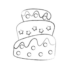 delicious cake celebration icon vector illustration design