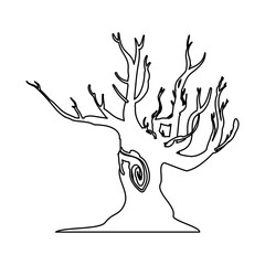 Dry tree silhouette icon vector illustration graphic design