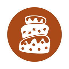 delicious cake celebration icon vector illustration design