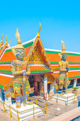 The Giant Demon Guardian at Wat Phra Kaew, Grand Palace, Bangkok, Thailand.