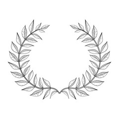 Wreath leaves ornament icon vector illustration graphic design