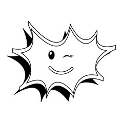 speech bubble happy comic character vector illustration design