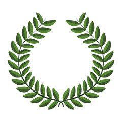 Wreath leaves ornament icon vector illustration graphic design