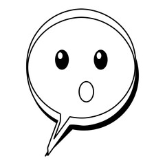 speech bubble confused comic character vector illustration design