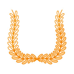 Wreath leaves ornament icon vector illustration graphic design
