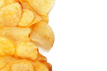 Potato chips isolated on white
