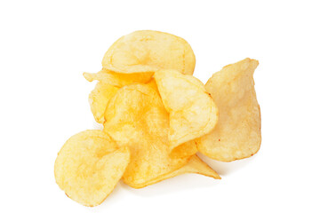 Potato chips isolated on white