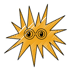 speech bubble with glasses comic character vector illustration design