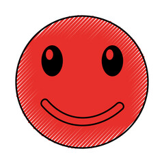 Fototapeta premium happy emoticon face kawaii style vector illustration design